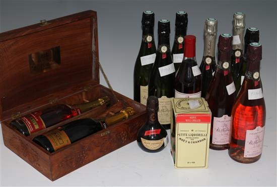 Twelve bottles of assorted wines and spirits including